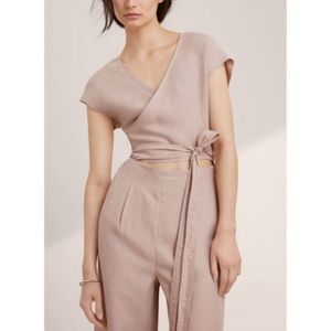 Aritzia Wilfred Brax Jumpsuit linen wide leg size 2 59502